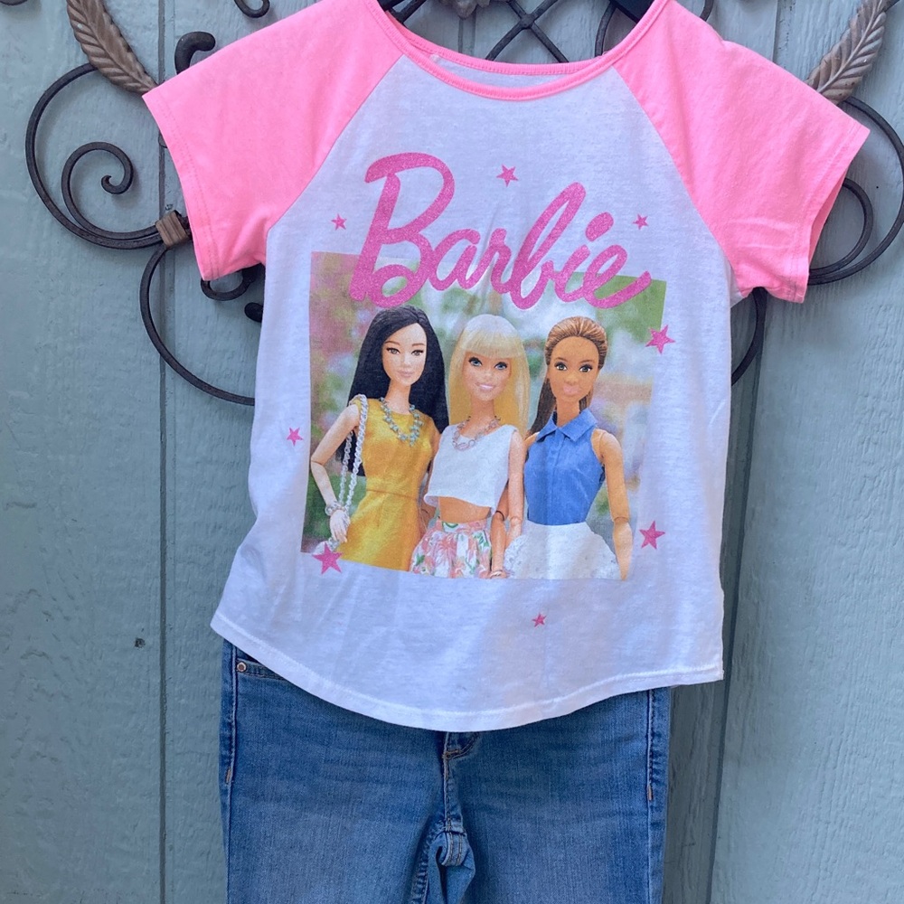 Jordache Pink and White Barbie Kids Matching Set